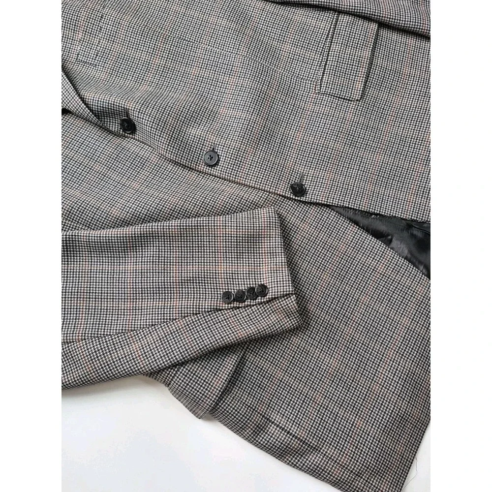 Joseph Abboud Men's 42L Three Button Wool Sports Coat Gray Multi Check